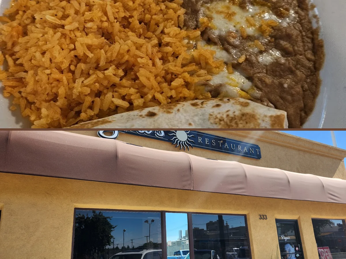 Casual Mexican restaurant interior in warm tones.