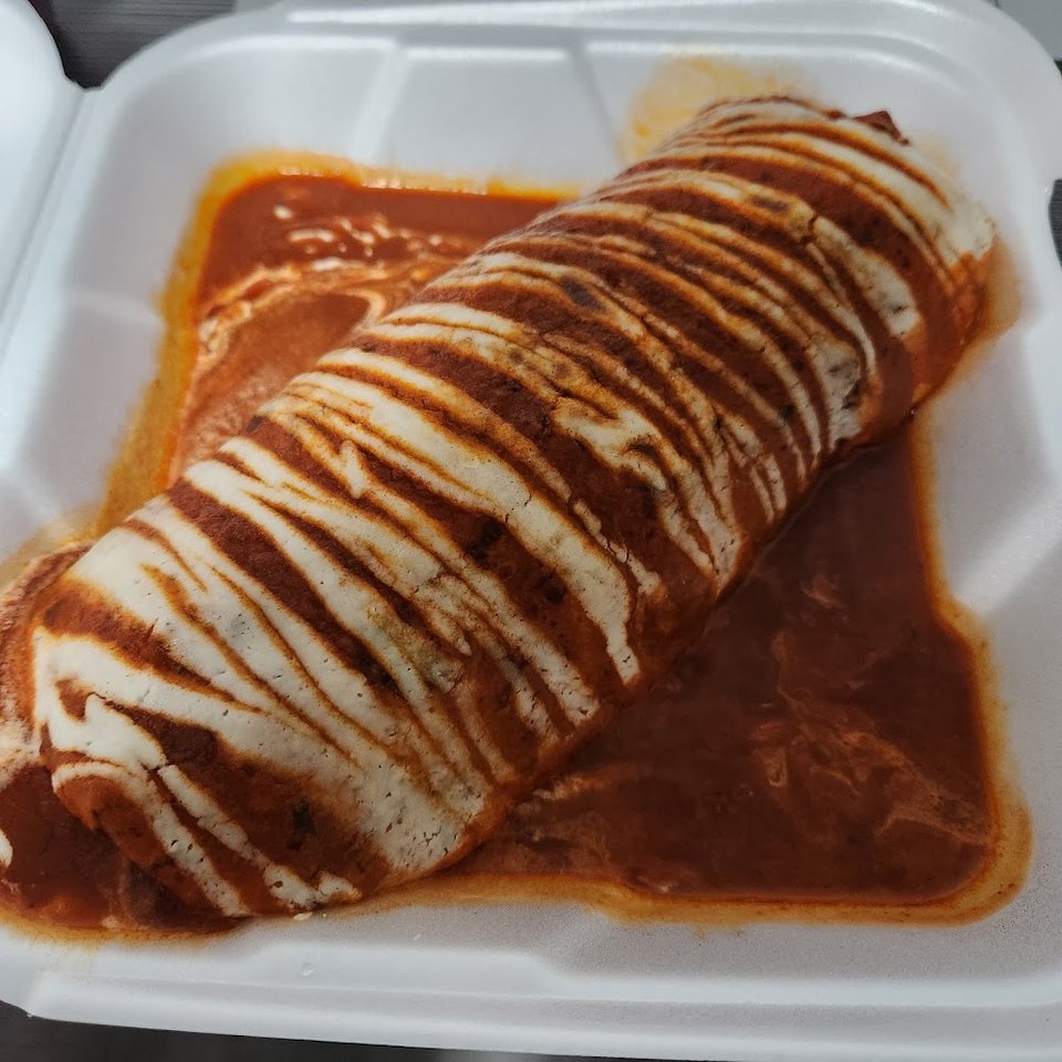 Vegan Burrito with Red Sauce
